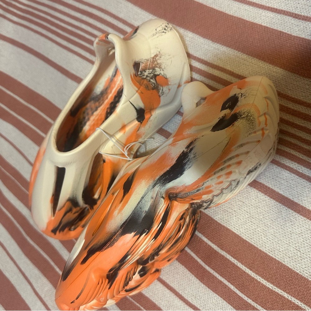 Stylish Orange and Black Slip-On Shoes